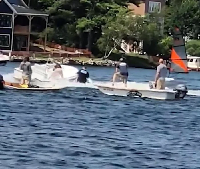Situația a fost salvată de un tînăr FOTO: captură video