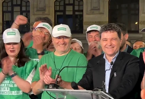 Nicușor Dan câștigător al unui nou mandat la Primăria Capitalei - discursul după închiderea urnelor Foto captură video