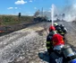 Incendiu uriaș pe DN2A după impactul dintre o autocisternă plină cu benzină și un buldoexcavator. FOTO: ISU