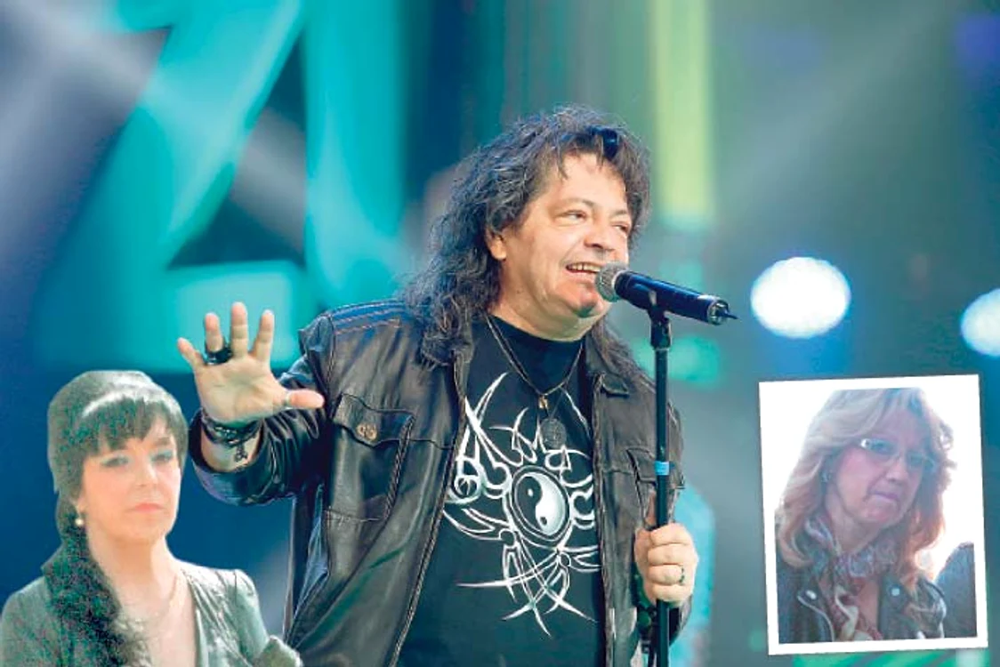 
    Leo Iorga a susţinut ultimul concert pe 3 mai, la Alexandria. Florenţa Marin( stânga), amanta artistului şi Paula Iorga (dreapta), soţia  