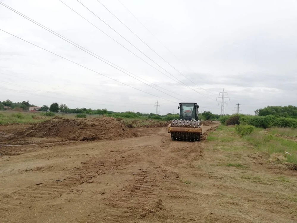 Lucrări la construcţia centurii Timişoara-sud FOTO DRDP