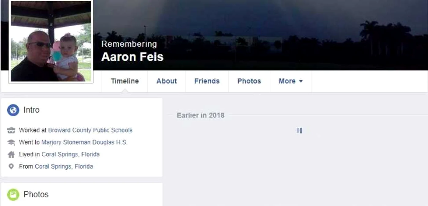 Pagina de Facebook a profesorului Aaron Feis