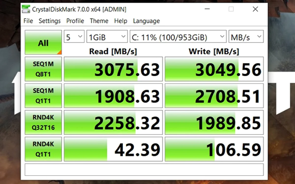 Acer Predator Triton 300 test viteza SSD