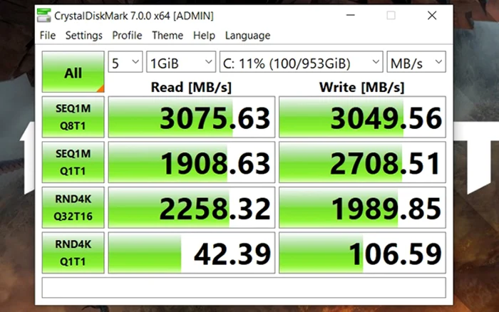 Acer Predator Triton 300 test viteza SSD