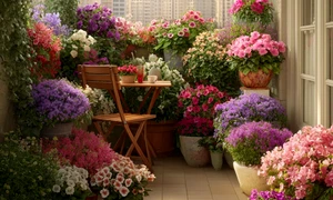 Balcoane, terase și fațade luxuriante cu plante și flori în ghiveci Sursă Ideal House