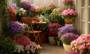 Balcoane, terase și fațade luxuriante cu plante și flori în ghiveci Sursă Ideal House