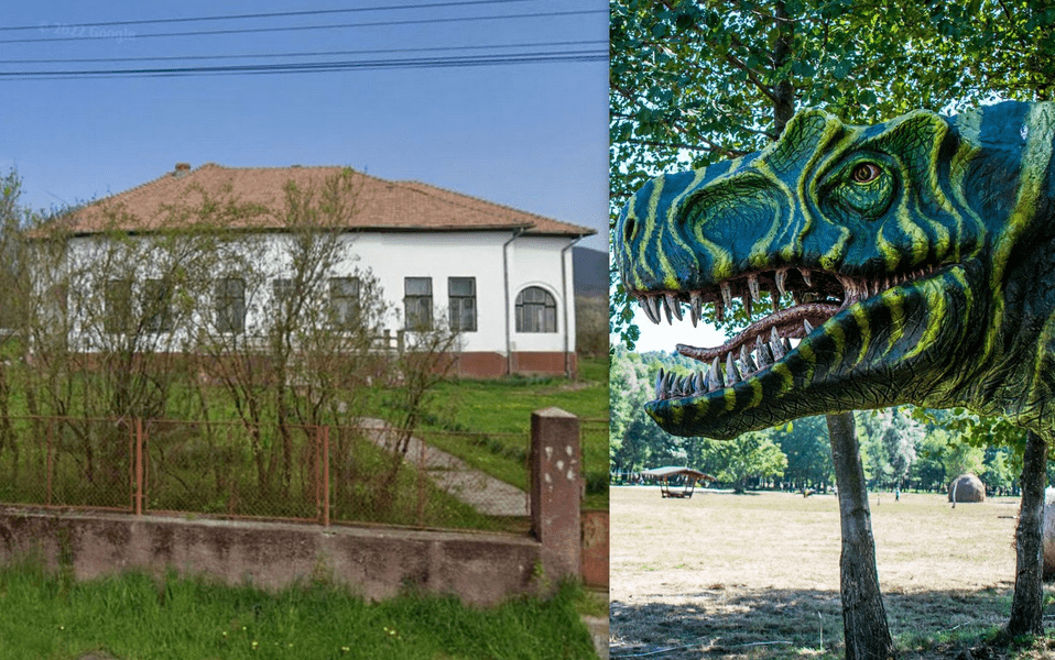 Fostă școală sătească din Țara Hațegului, transformată într-un muzeu al dinozaurilor din Transilvania