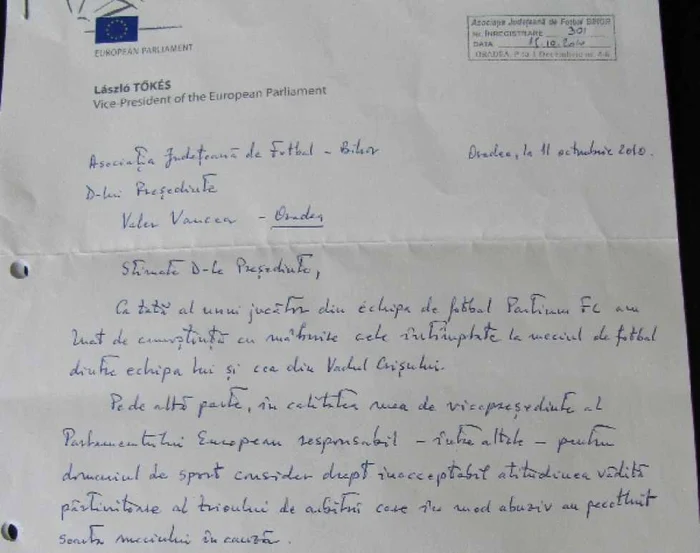 Solicitarea făcută de Tokes Laszlo