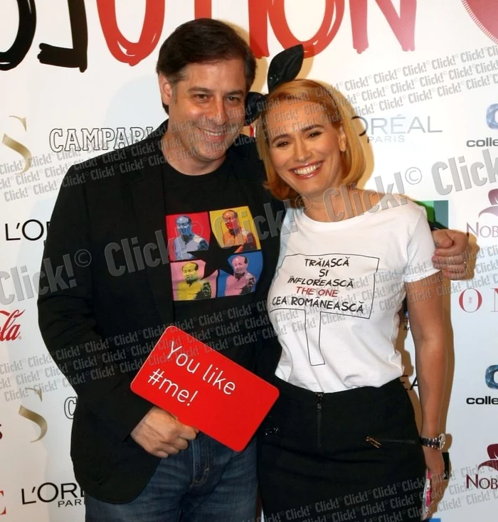 
    Andreea Esca şi soţul ei, Alexandre Eram, la petrecerea «The One». (Foto: Dorin Constanda)  