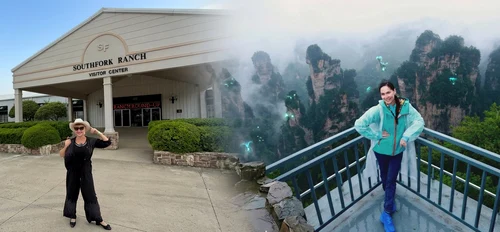 Marina Almășan, în vizită la  ferma din Dallas. Irina Fodor, în China, la munții plutitori, sursă de inspirație pentru „Avatar”