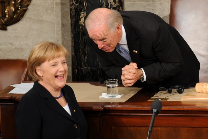 Cancelarul german Angela Merkel  şi preşedintele SUA Joe Biden Foto EPA EFE