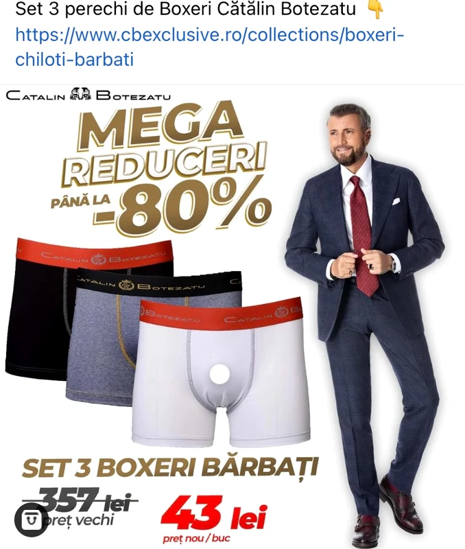 Cătălin Botezatu a făcut reduceri la boxeri / Sursa: Facebook 