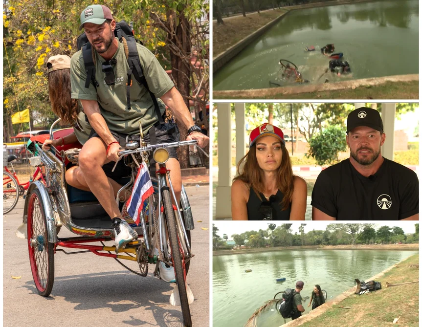 Victor și Selina au căzut în lac FOTO: Asia Expres/FB