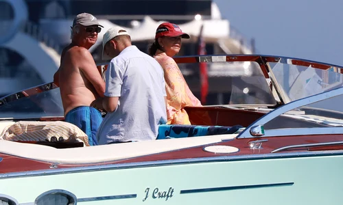 Queen Silvia, king Carl XVI Gustaf of Sweden boating Saint Tropez jpeg