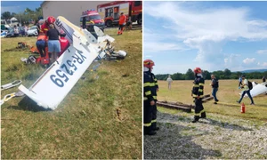 Avion de mici dimensiuni prăbușit  Foto ISU Hunedoara (1) jpg