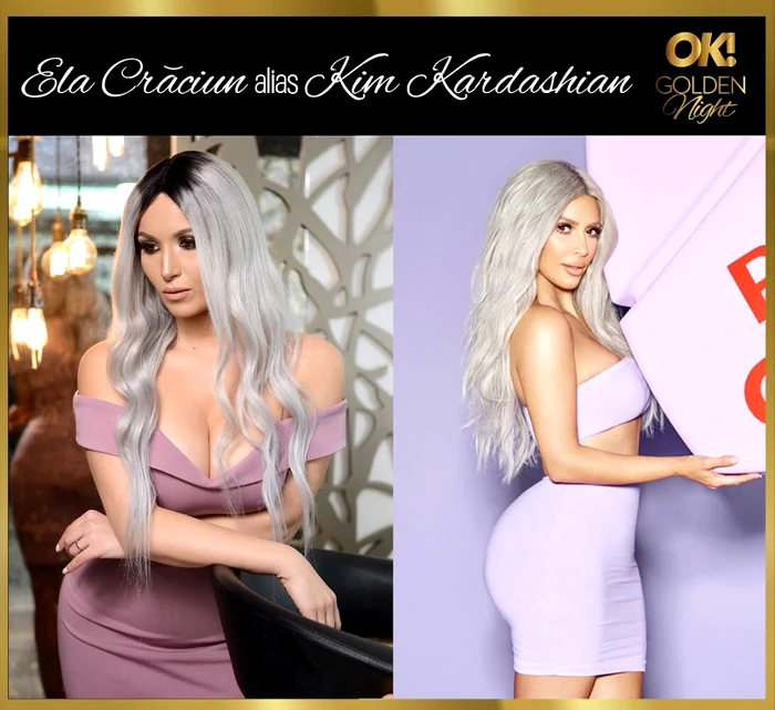 Ela Crăciun a purtat o perucă blondă pentru a se transforma în Kim Kardashian