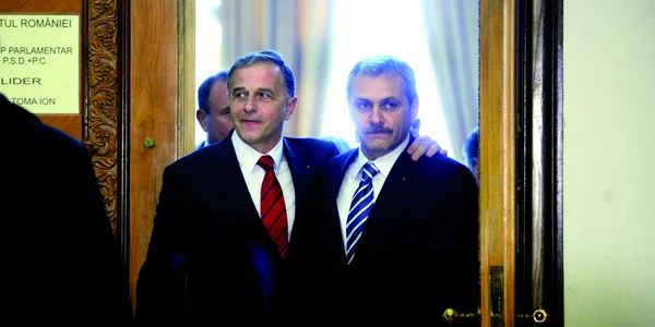 Mircea Geoana si Liviu Dragnea FOTO Mediafax / Bogdan Stamatin
