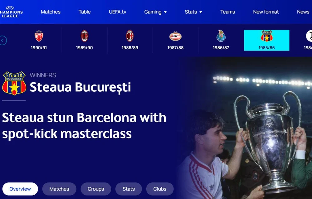 UEFA lămurește conflictul FCSB – Steaua. CCE nu mai apare în palmaresul echipei lui Gigi Becali