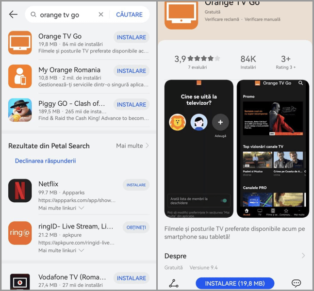 Orange TV Go devine disponibilă în Huawei AppGallery 