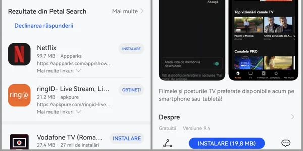 Orange Tv go în AppGallery jpg