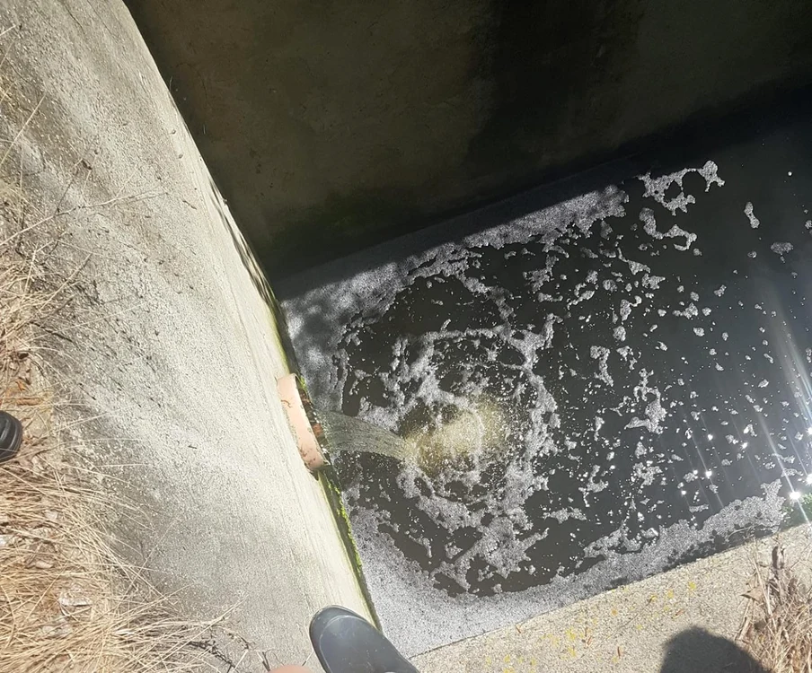 Apa uzată din Târgu Cărbuneşti nu respectă indicatorii de calitate                     FOTO: Garda de Mediu Gorj