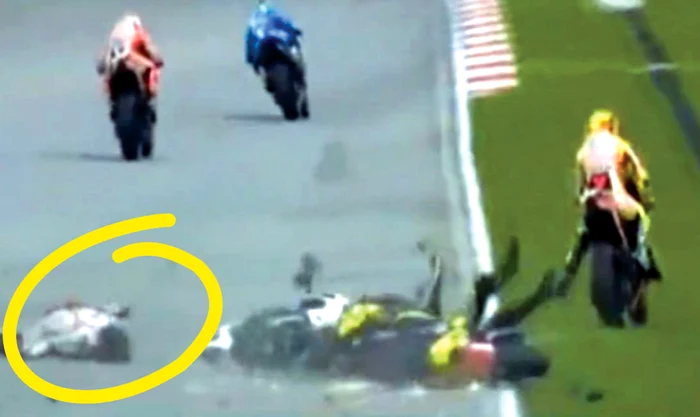 După momentul impactului, Vrăjitoru a rămas inert pe pistă