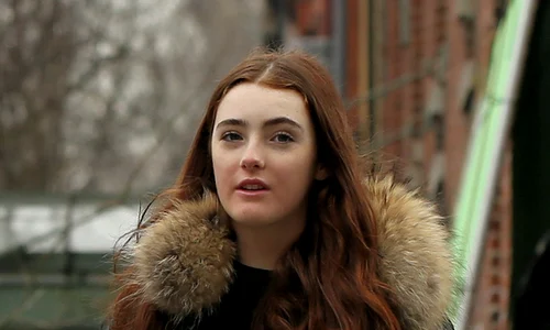 Actress Julianne Moore's spitting image daughter Liv Freundllich and her father, director Bart Freundlich, visit the set of 'Life Itself' filming on 6th Avenue in Greenwich Village in New York City jpeg