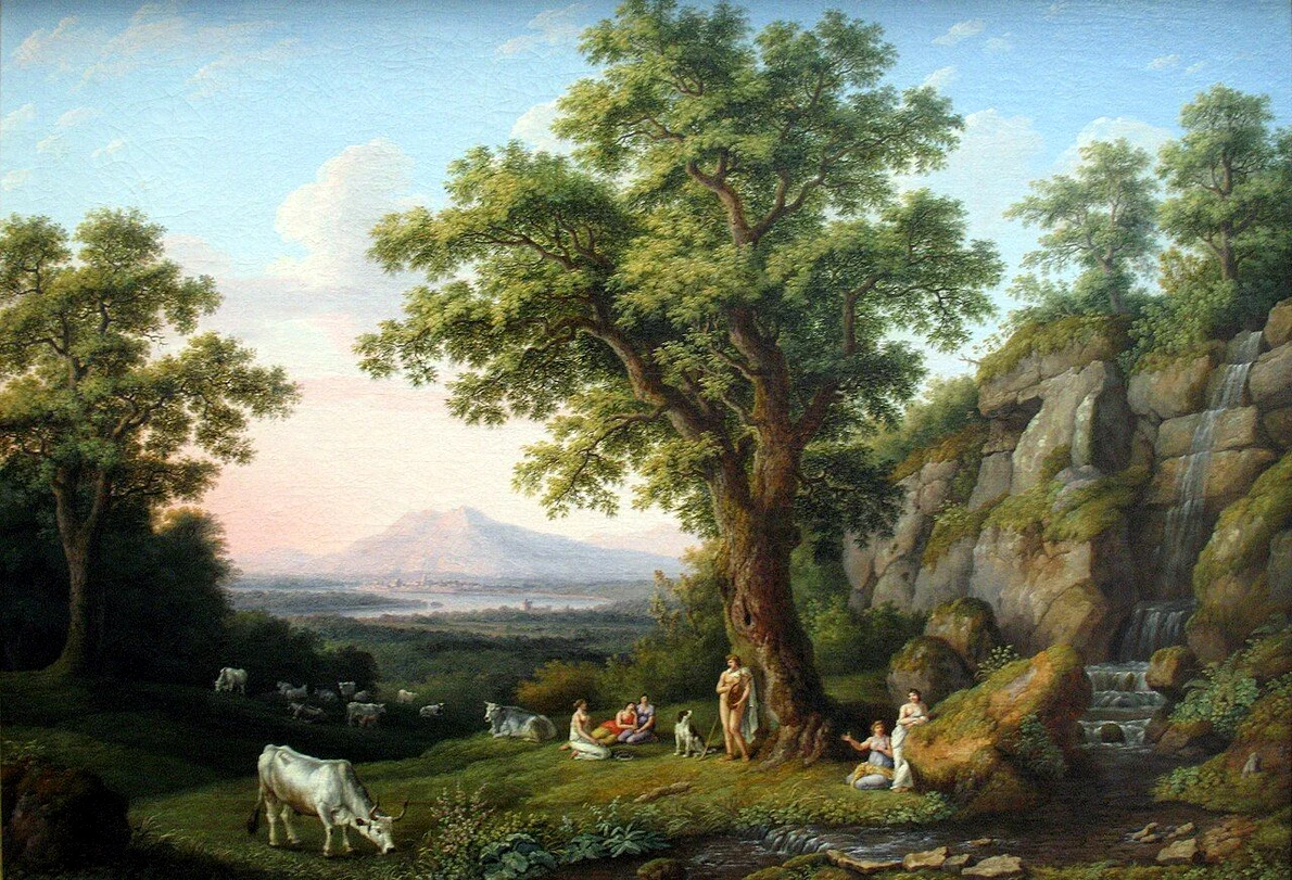 Peisaj din Arcadia. Pictură de Jacob Philipp Hackert (© Alte Nationalgalerie / Wikimedia Commons)