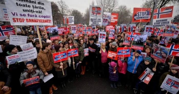 Protest în România împotriva Barnevernet FOTO Mediafax