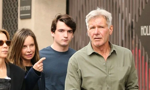 *EXCLUSIVE* Harrison Ford and Calista Flockhart have a family night at Hamilton jpeg