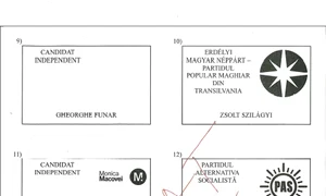 Modelul buletinului de vot pentru alegerile prezidenţiale 2014 jpeg