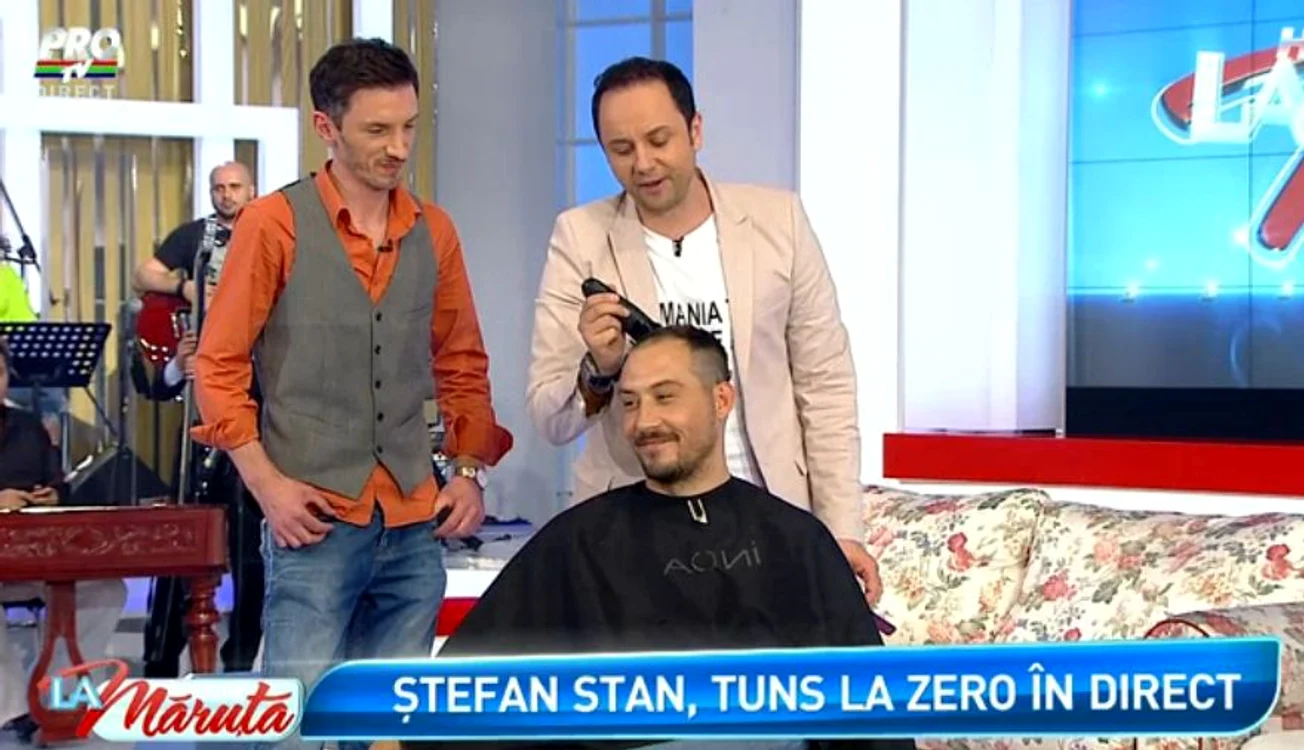 Ştefan Stan a pierdut pariul cu Măruţă şi s-a tuns în direct