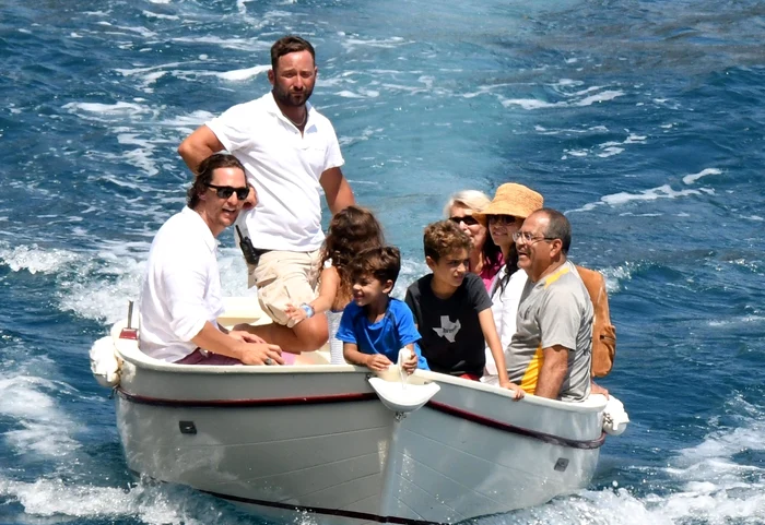 *EXCLUSIVE* *WEB MUST CALL FOR PRICING* Matthew McConaughey and his family on holiday in the Amalfi Coast jpeg
