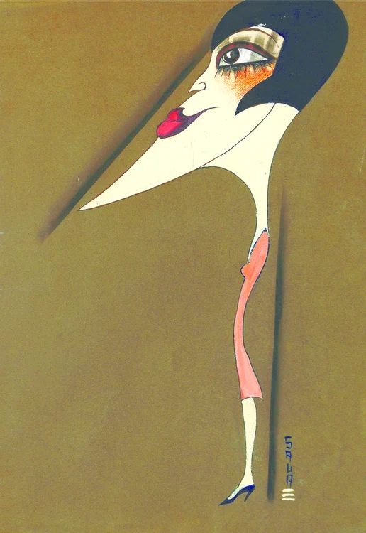 Margareta Baciu, caricatură de Ion Sava 