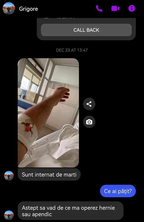 Mesajele transmise între Iulian și un prieten, pe 23 decembrie