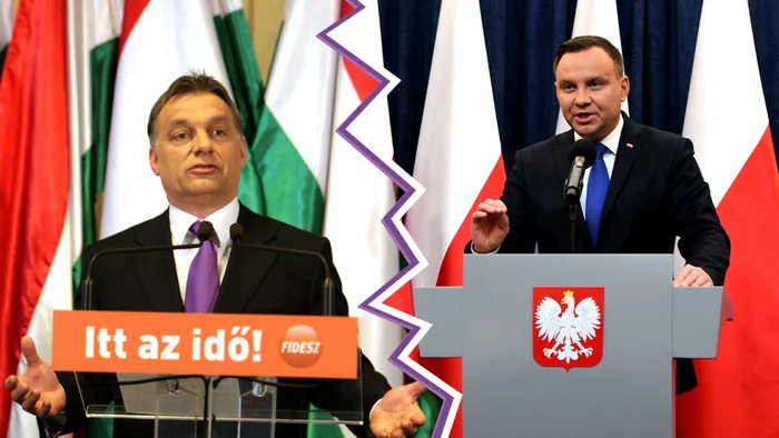 Premierul ungar Viktor Orban şi preşedintele polonez Andrzej Duda