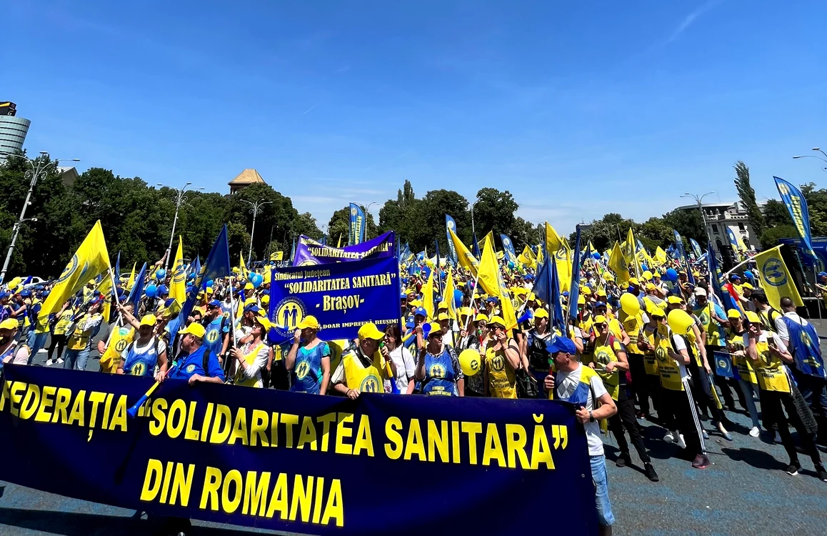 Protest  al medicilor din Federația Solidaritatea Sanitară din România Foto FSSR (arhivă)