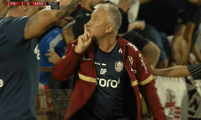 Gest făcut de Dan Petrescu la finalul partidei cu Maribor. Cine l-a deranjat pe antrenorul de la CFR Cluj