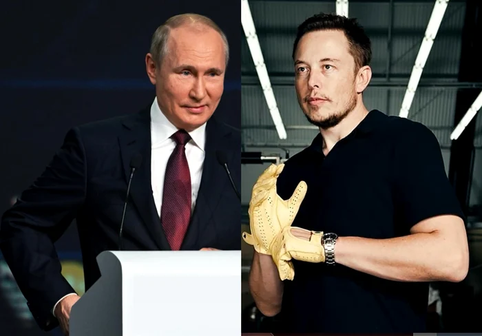 Președintele Rusiei, Vladimir Putin și miliardarul Elon Musk