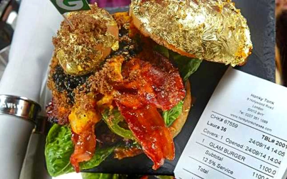 Glamburgerul are chfla învelită în foiţă de aur comestibilă. FOTO cnbc.com