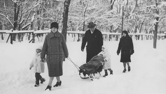 Iarna bucureșteană a anilor ’30, surprinsă de fotograful Iosif Berman / foto: Facebook