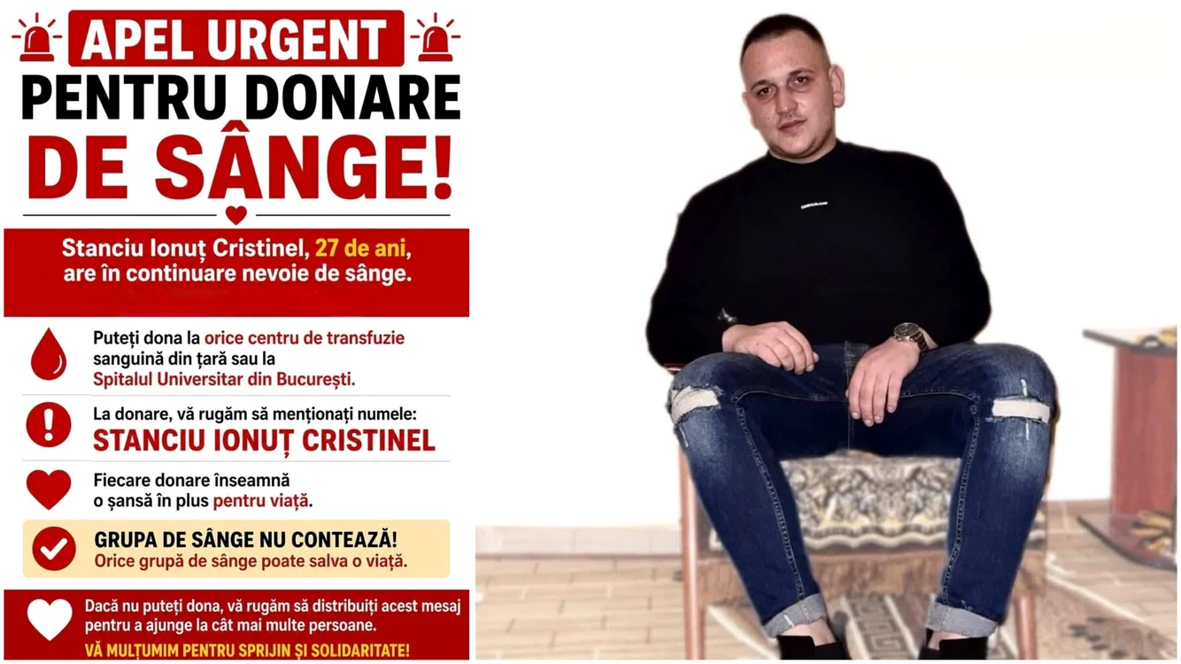 Ionuț are nevoie de sânge. Foto: Facebook