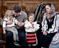 Nicolae al României, cu Alina Maria și copiii Maria Alexandra și Mihai la Mănăstirea Comana/foto Vasile Arcanu