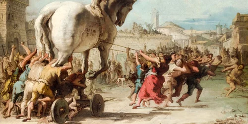 Pictura cu Calul Troian de Giovanni Domenico Tiepolo de la Galeria Națională din Londra Foto Adobe Stock / DMS 