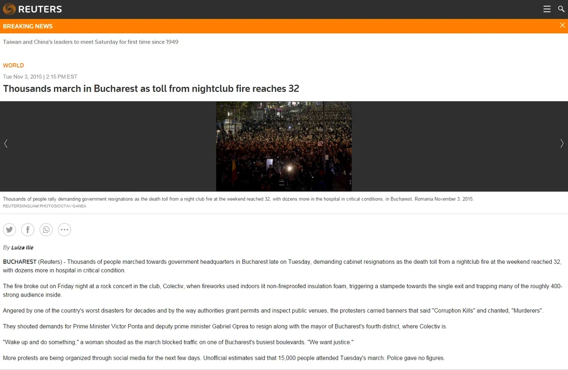 Proteste în București: Agenția Reuters descrie situația din Capitală