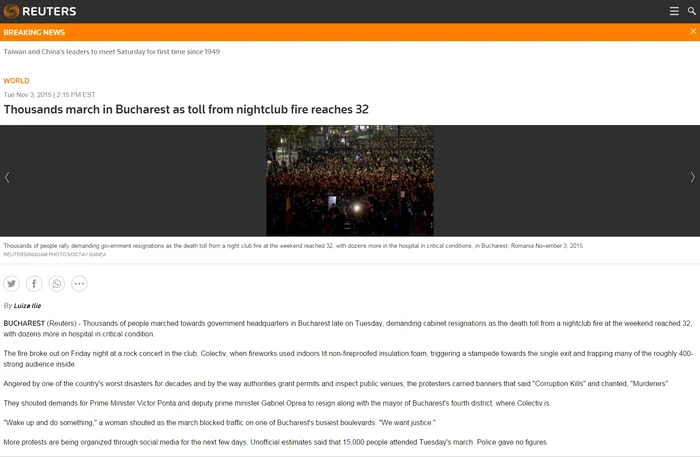 Proteste în București: Agenția Reuters descrie situația din Capitală