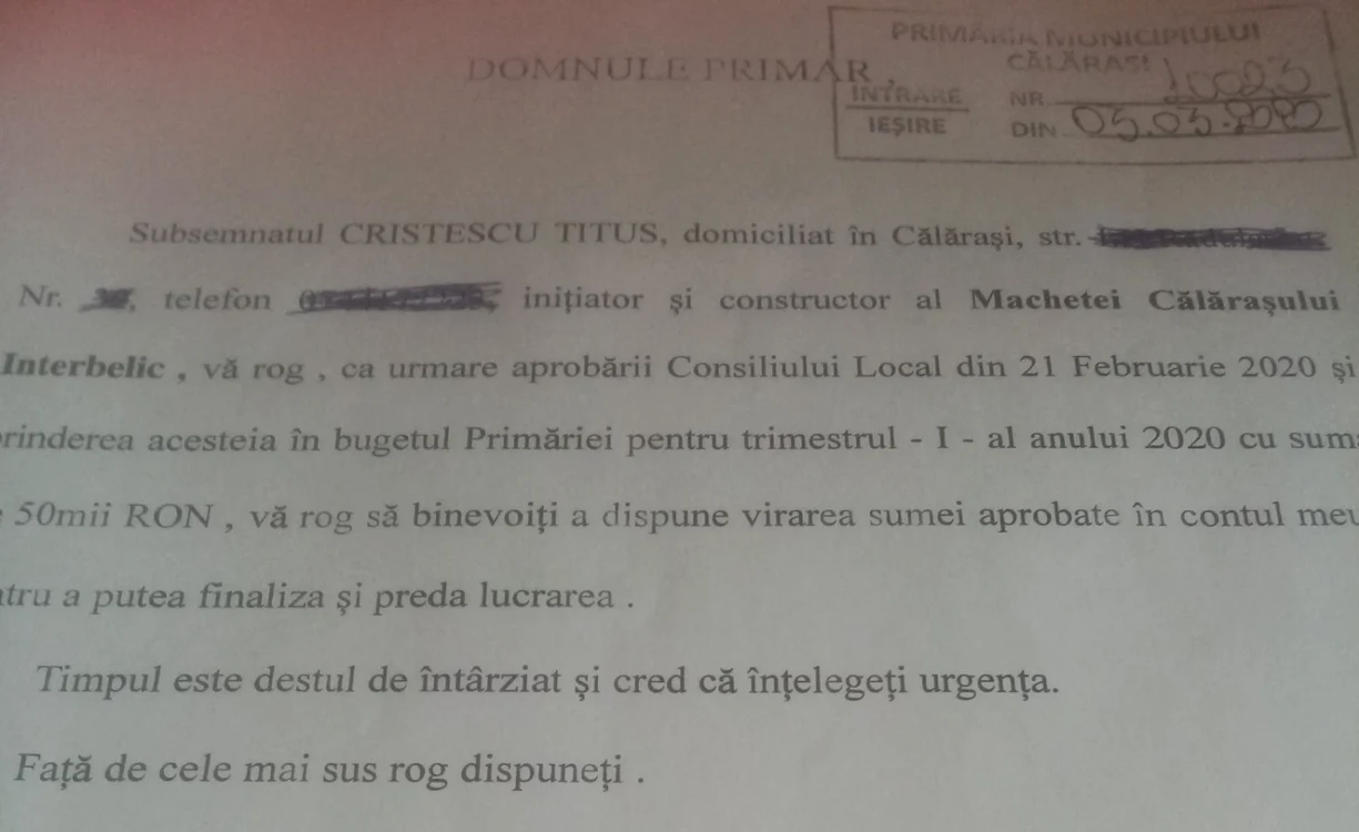 calarasi acte primarie macheta foto Arh pers T.C.