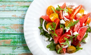 29436872   tomato and watermelon salad with feta and balsamic sauce jpeg