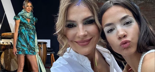 Roxana Ciuhulescu, prima dată pe podium și într-o prezentare de modă cu Ana, fiica ei aproape majoră