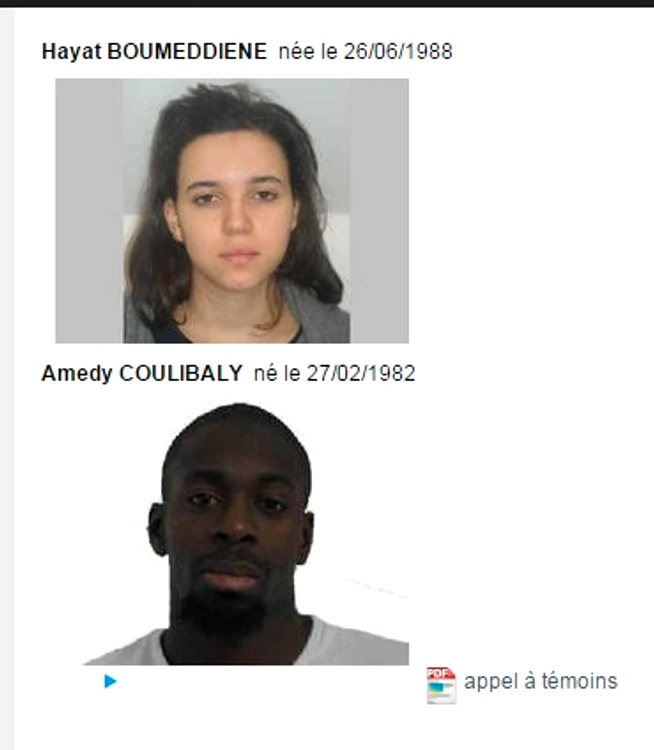 Amedy Coulibaly (32 de ani) şi Hayat Boumeddiene (26 de ani)